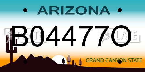 B04477O Arizona License Plate