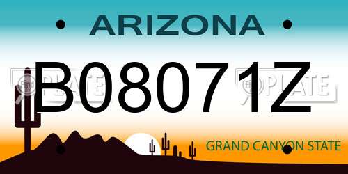 B08071Z Arizona License Plate