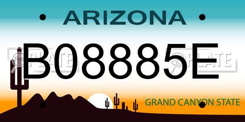 B08885E Arizona License Plate
