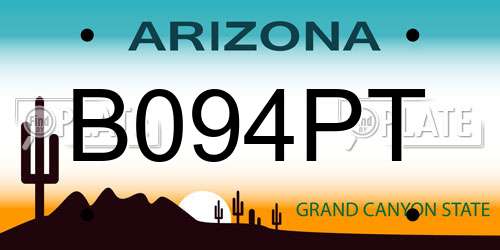 B094PT Arizona License Plate