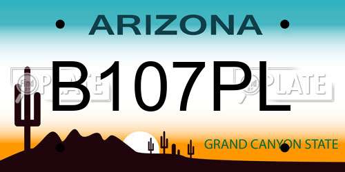 B107PL Arizona License Plate