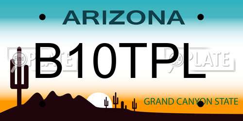 B10TPL Arizona License Plate