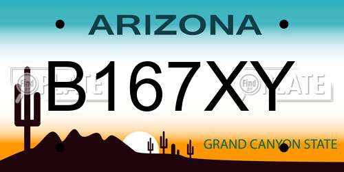 B167XY Arizona License Plate