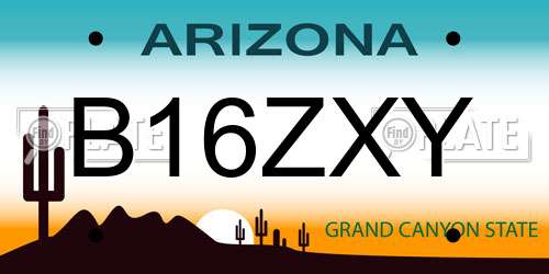B16ZXY Arizona License Plate
