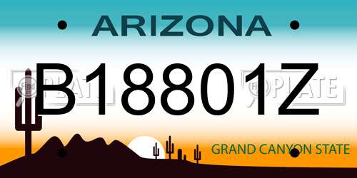B18801Z Arizona License Plate