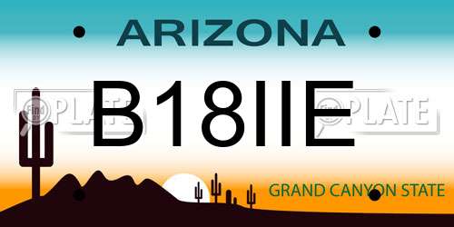 B18IIE Arizona License Plate