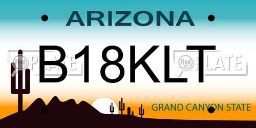 B18KLT Arizona License Plate