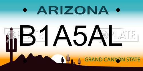 B1A5AL Arizona License Plate