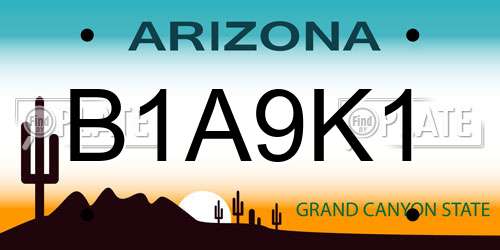 B1A9K1 Arizona License Plate