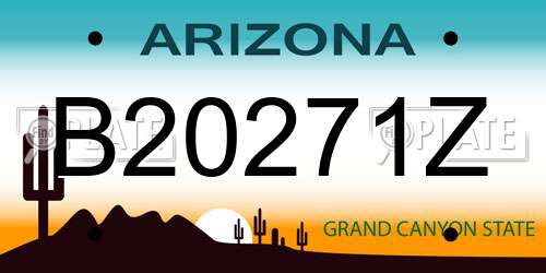 B20271Z Arizona License Plate