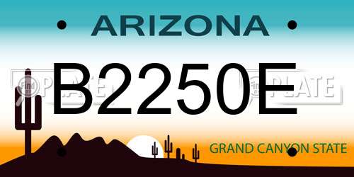 B2250E Arizona License Plate