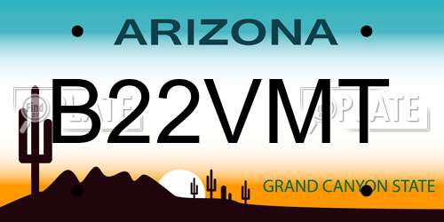 B22VMT Arizona License Plate
