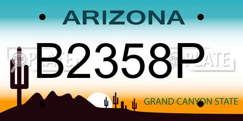 B2358P Arizona License Plate