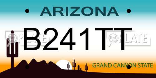 B241TT Arizona License Plate