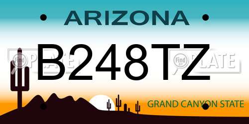 B248TZ Arizona License Plate