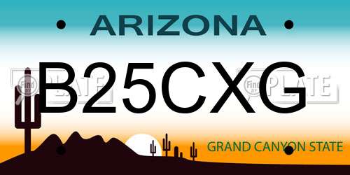 B25CXG Arizona License Plate