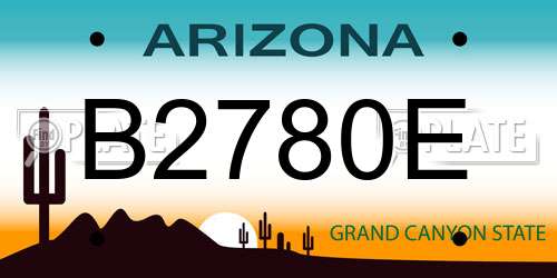 B2780E Arizona License Plate