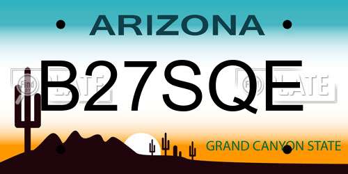 B27SQE Arizona License Plate