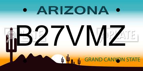 B27VMZ Arizona License Plate