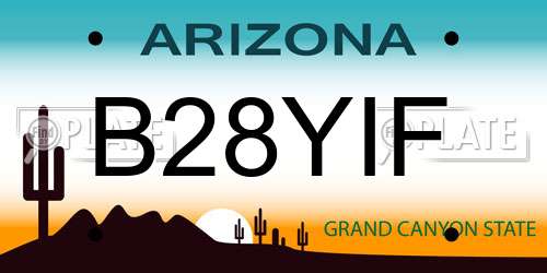 B28YIF Arizona License Plate