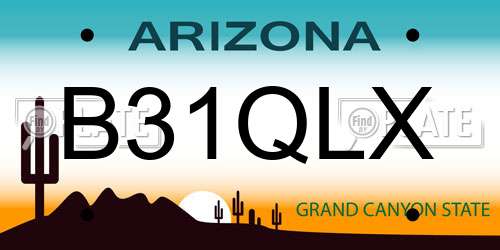 B31QLX Arizona License Plate