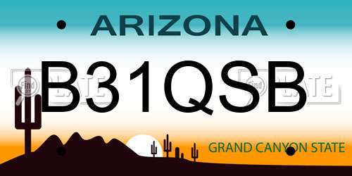 B31QSB Arizona License Plate