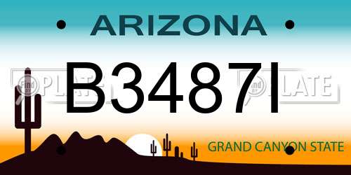 B3487I Arizona License Plate