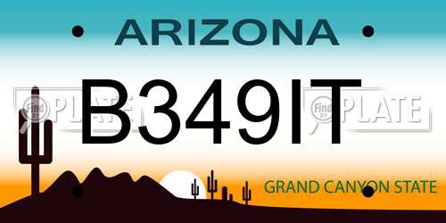 B349IT Arizona License Plate