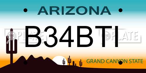 B34BTI Arizona License Plate