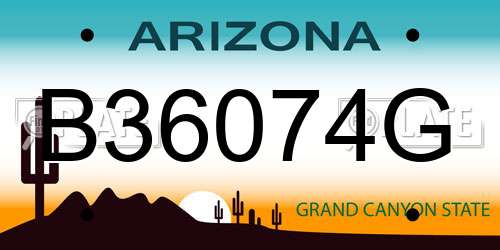 B36074G Arizona License Plate
