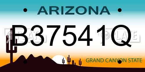 B37541Q Arizona License Plate