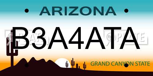 B3A4ATA Arizona License Plate