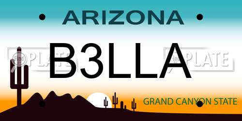 B3LLA Arizona License Plate