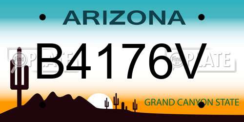 B4176V Arizona License Plate
