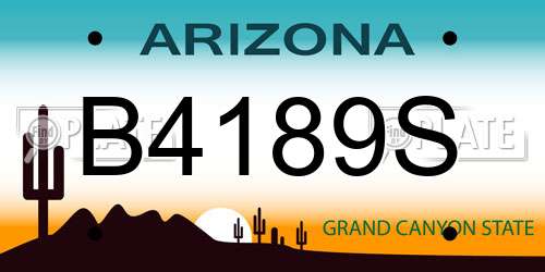 B4189S Arizona License Plate