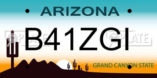 B41ZGI Arizona License Plate