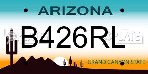 B426RL Arizona License Plate
