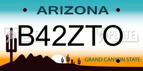 B42ZTO Arizona License Plate