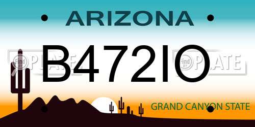 B472IO Arizona License Plate