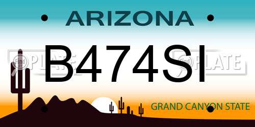 B474SI Arizona License Plate