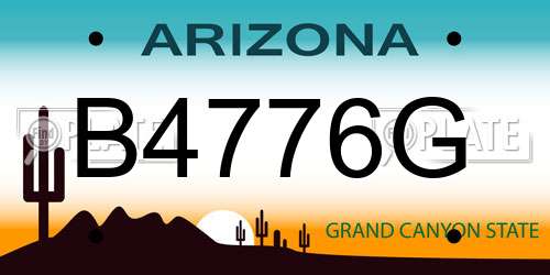 B4776G Arizona License Plate