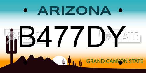 B477DY Arizona License Plate