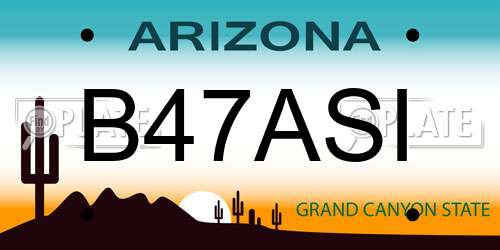 B47ASI Arizona License Plate