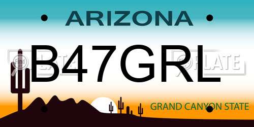 B47GRL Arizona License Plate