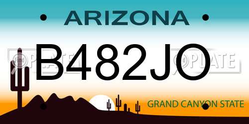 B482JO Arizona License Plate