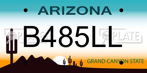 B485LL Arizona License Plate