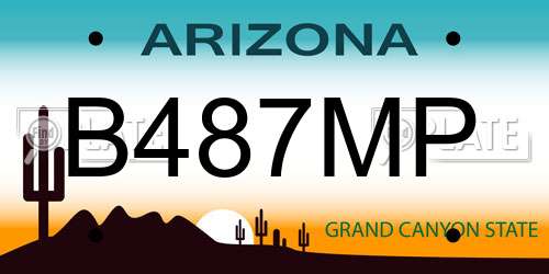 B487MP Arizona License Plate