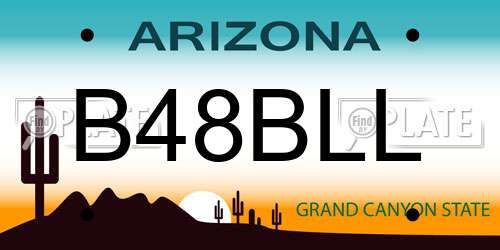 B48BLL Arizona License Plate