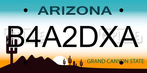 B4A2DXA Arizona License Plate