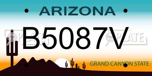 B5087V Arizona License Plate